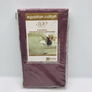 JCPenney Egyptian Cotton Pillow Cases Home Collection 300 Thread Queen Mulberry
